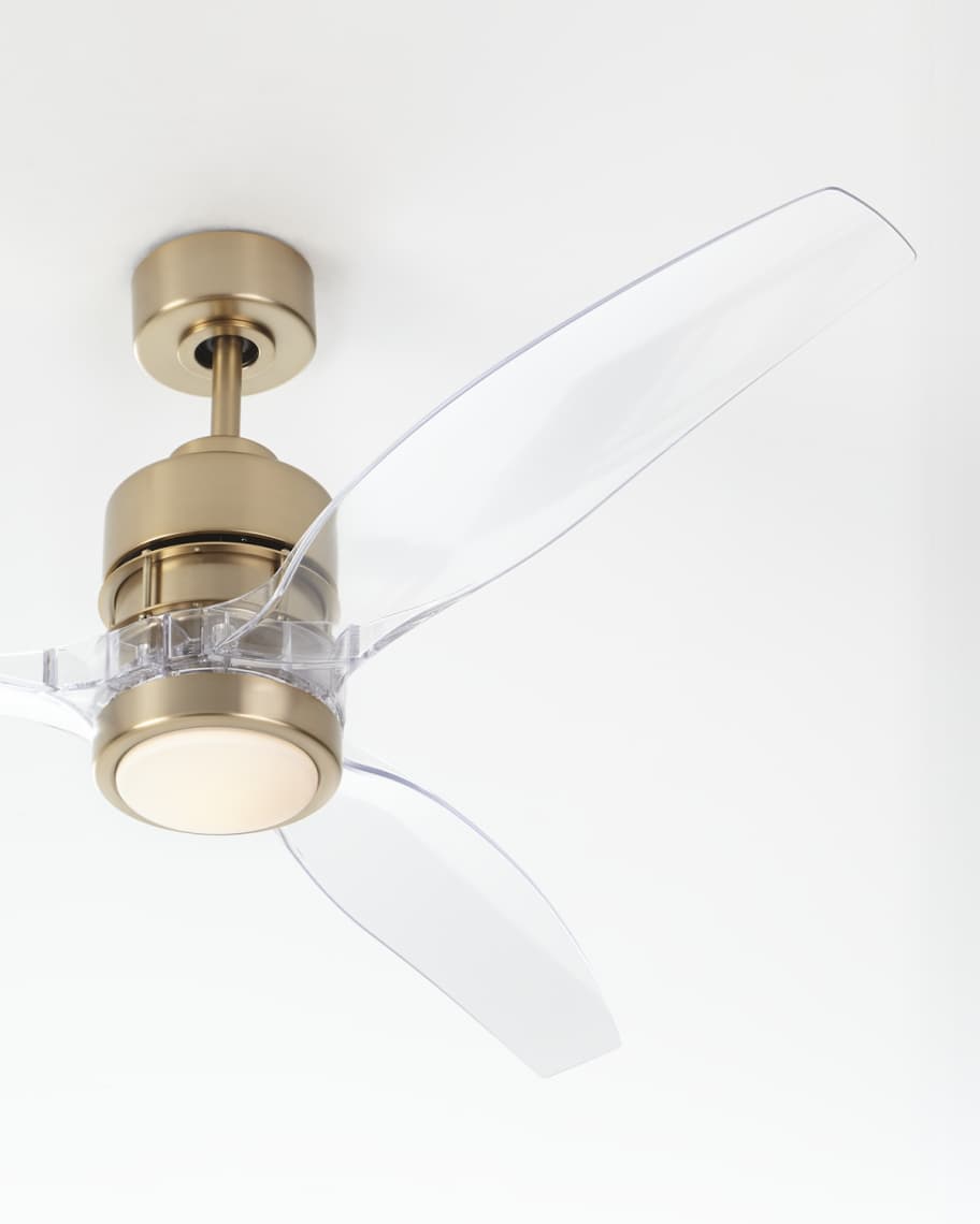 Image 3 of 3: Sonnet Satin Brass Ceiling Fan with Acrylic Blades