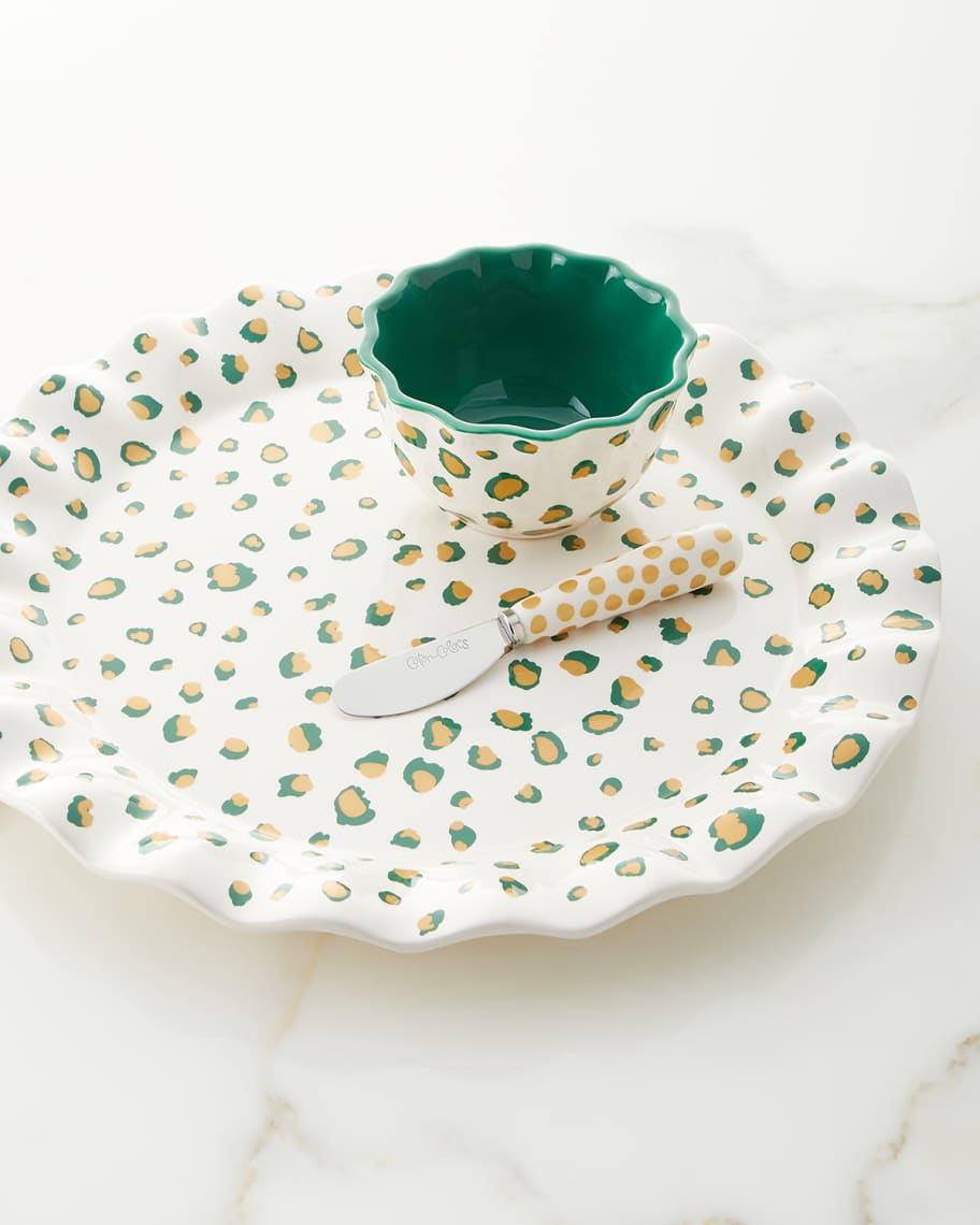 Image 1 of 2: Emerald Double Dot Platter Set