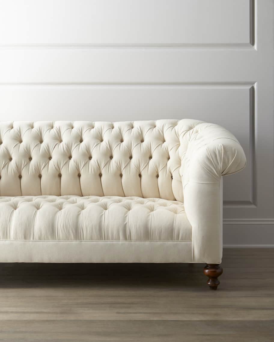 Image 3 of 6: Ellsworth Neutral Tufted Sofa 84"