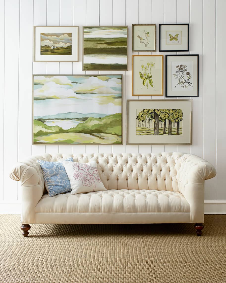 Image 1 of 6: Ellsworth Neutral Tufted Sofa 84"