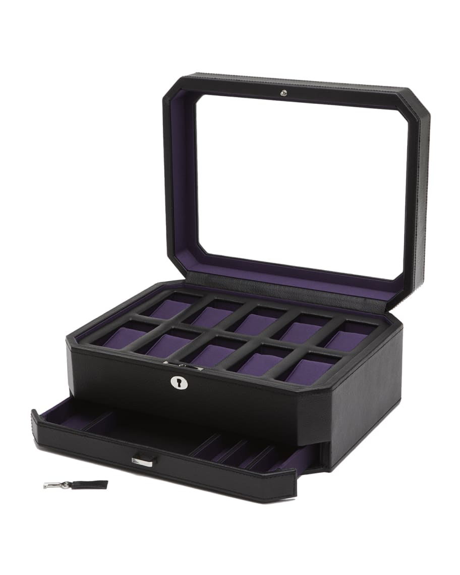 Image 1 of 3: Windsor 10-Piece Watch Box with Drawer