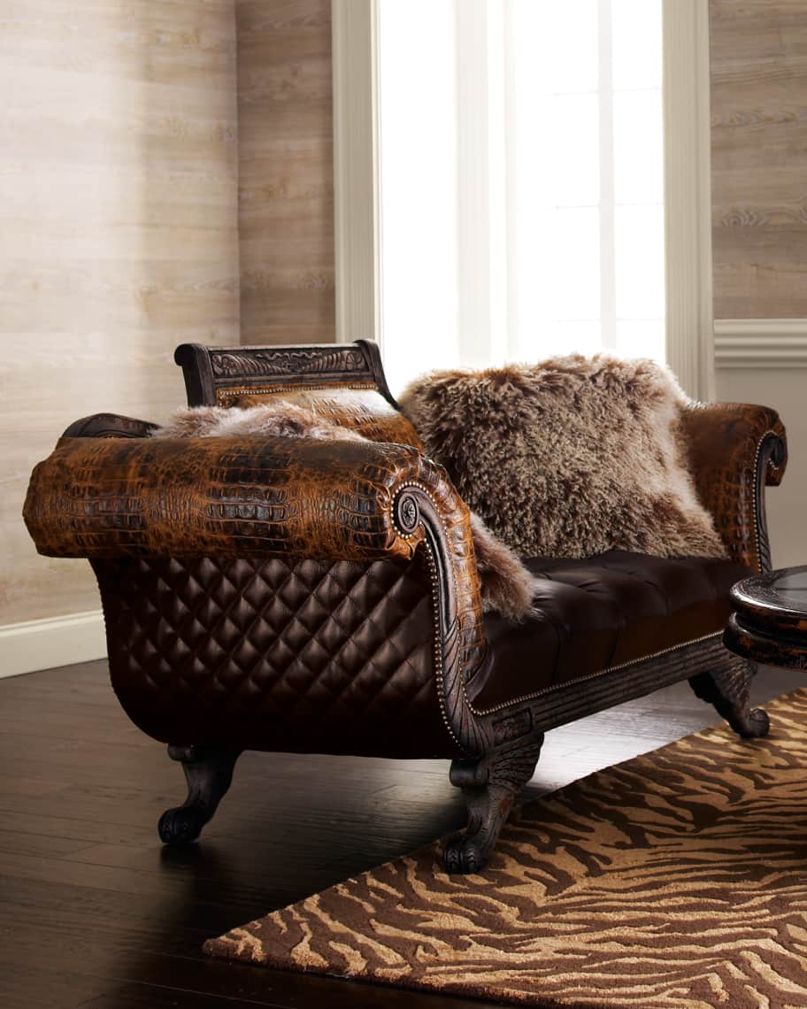Old Hickory Tannery Duncan Leather Settee Horchow