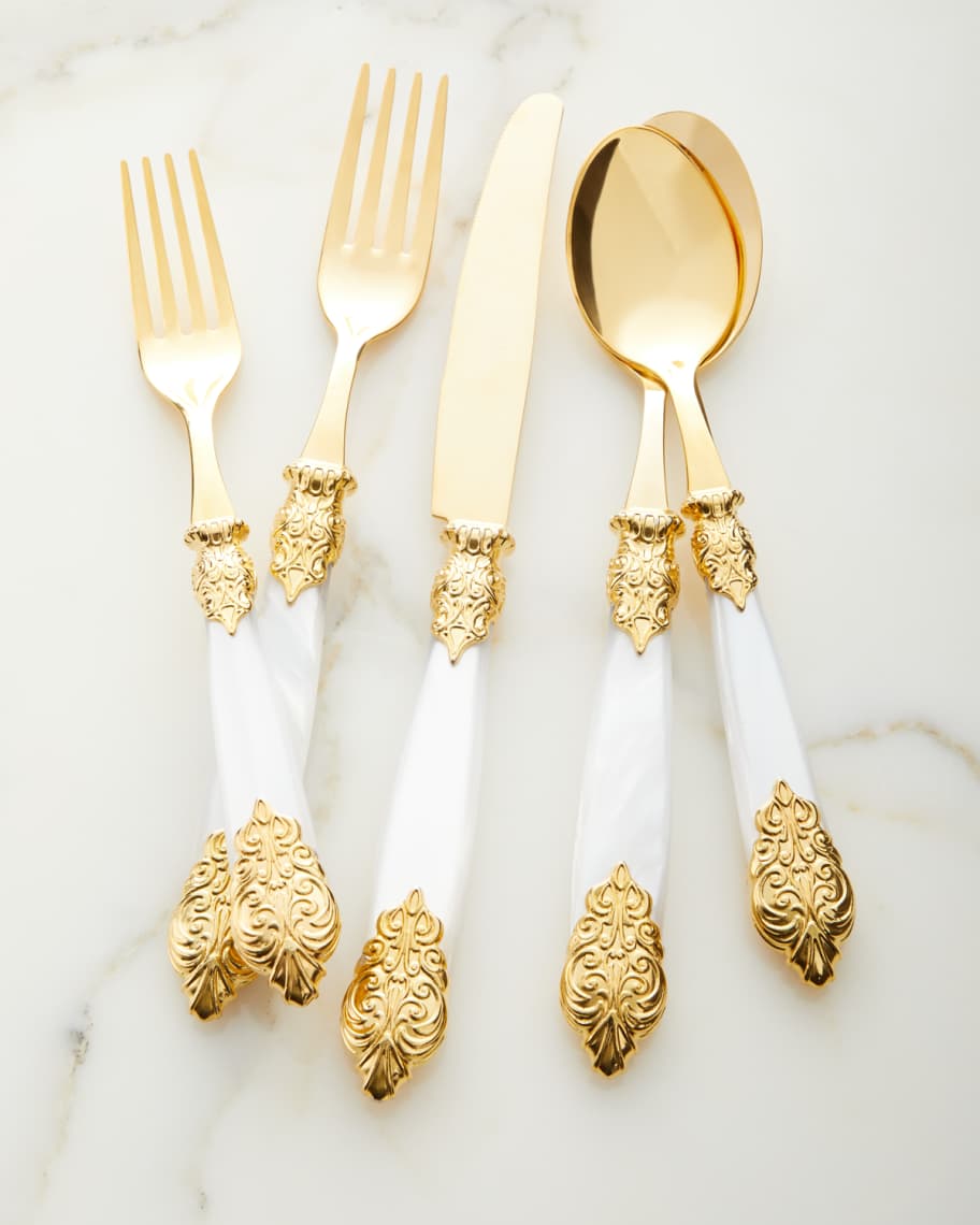 Cream Cotton Silverware Holders - Gold Lame Ribbon – Cutlery Couture