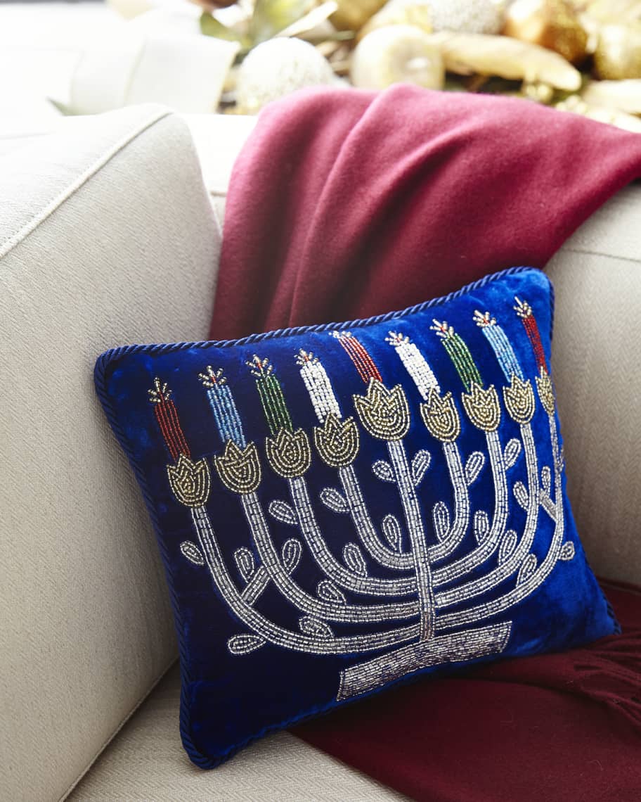 Image 1 of 1: Hanukkah Menorah Pillow