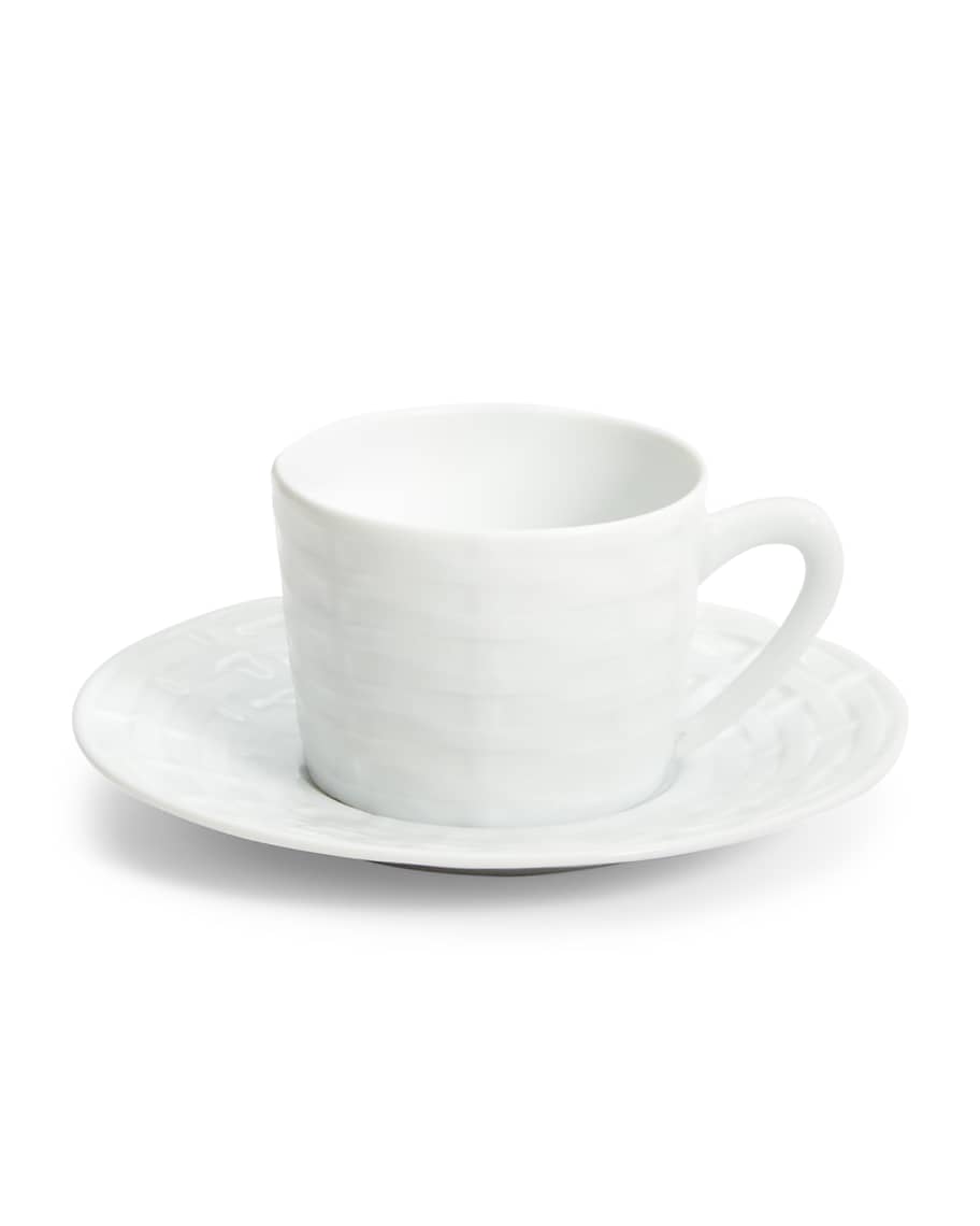 Ralph Lauren Home Wilshire porcelain tea cup and saucer - White