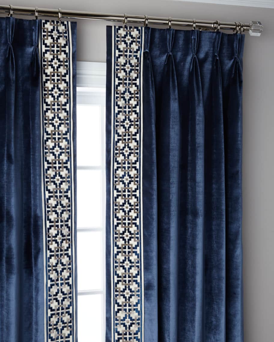 Image 1 of 1: Navy Structure 3-Fold Pinch Pleat Blackout Curtain Panel, 96"