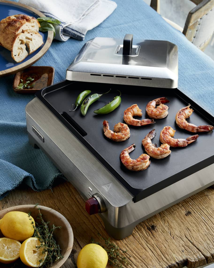 Image 2 of 6: Stainless Steel Electric Griddle with Vented Lid