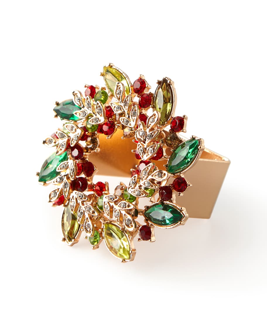 Image 1 of 1: Gem Wreath Napkin Rings, Set of 4