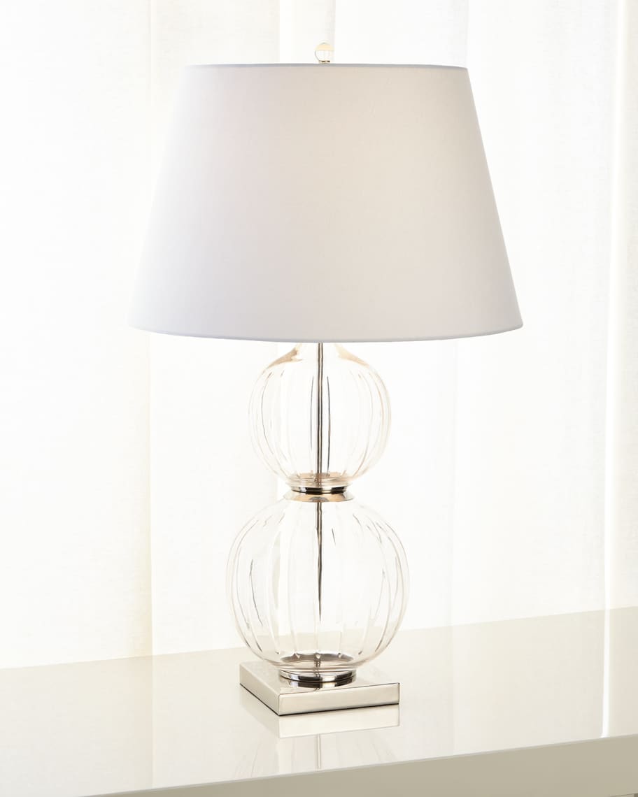 Image 2 of 2: Clear Cut Glass Table Lamp