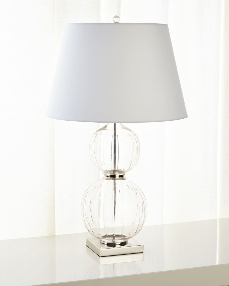 Image 1 of 2: Clear Cut Glass Table Lamp