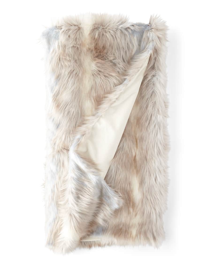 Image 1 of 2: Faux Siberian Fox Throw Blanket