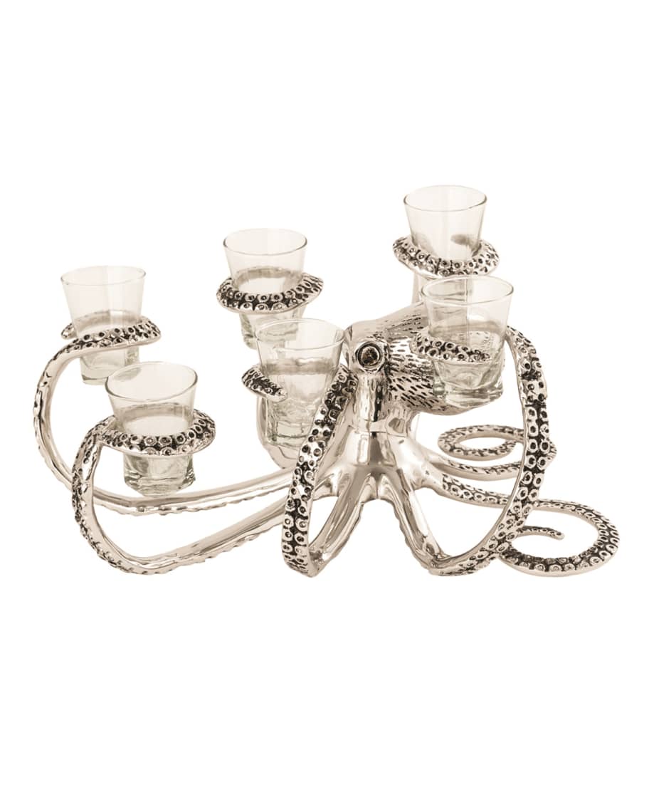 Star Home Designs Octopus Shot Glass Holder and Shot Glasses Horchow