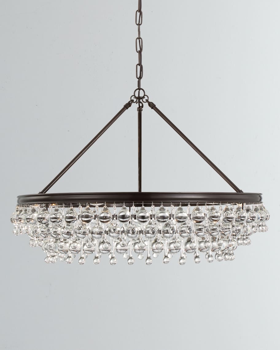 Image 1 of 5: Calypso 6-Light Crystal Teardrop Chandelier