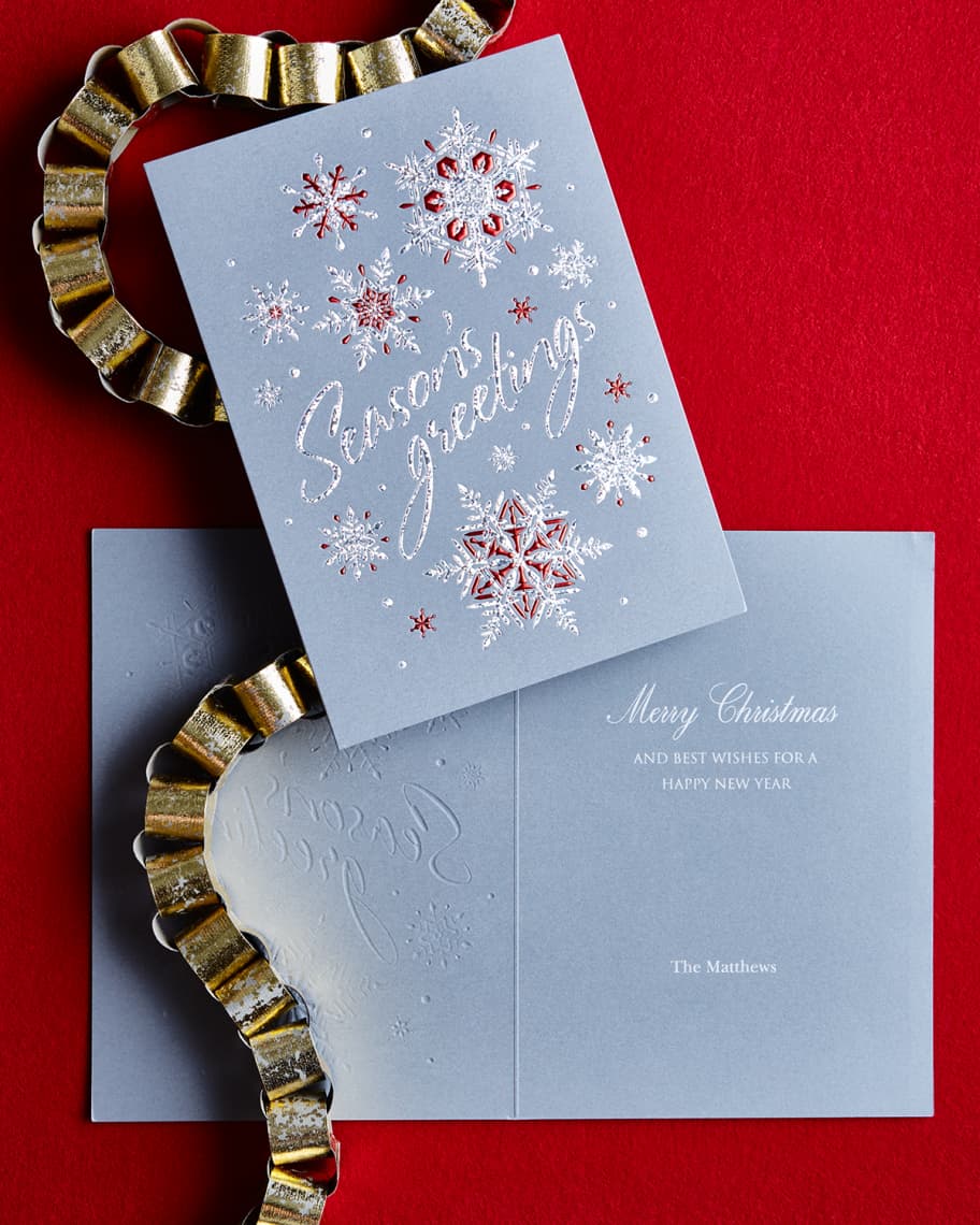 Image 2 of 2: Season's Greetings Snowflakes Cards, Personalized