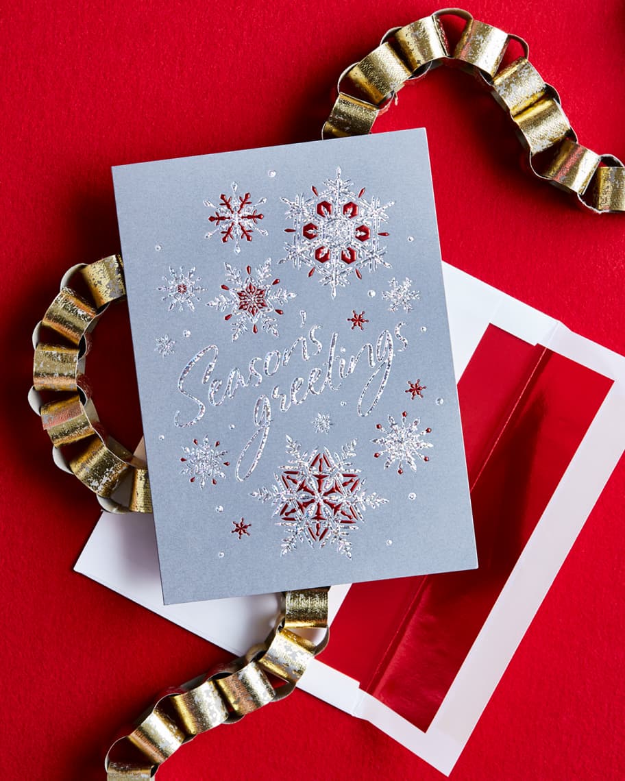 Image 1 of 2: Season's Greetings Snowflakes Cards, Personalized