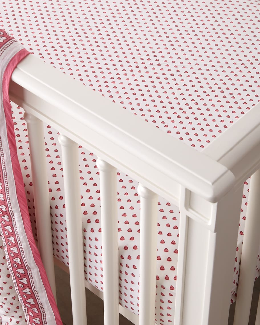 Roller Rabbit Hearts-Print Fitted Crib Sheet | Horchow