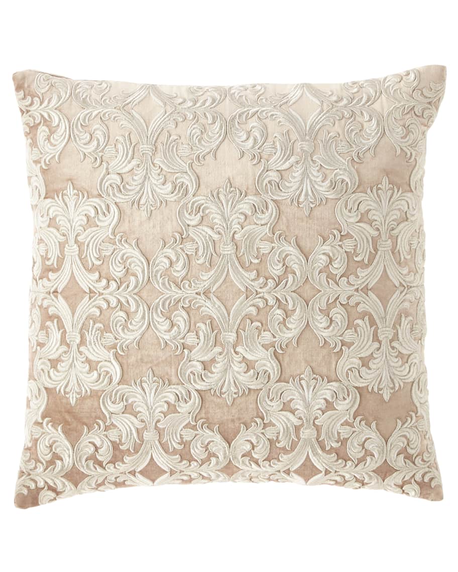 Velvet Embroidered Decorative Pillow