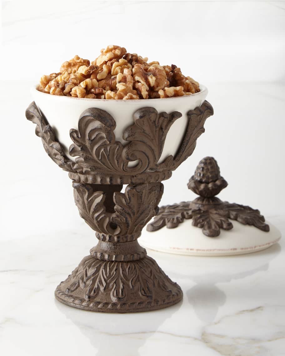 Image 2 of 2: Ceramic Pedestal Nut Bowl