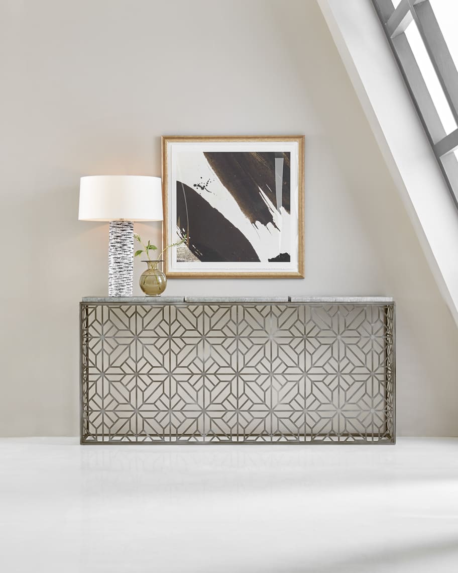 Image 1 of 4: Laser Cut Metal Console Table