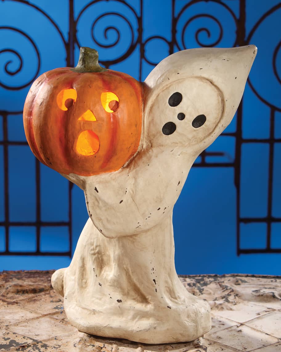 Image 1 of 1: Ghost with Pumpkin Halloween Decoration