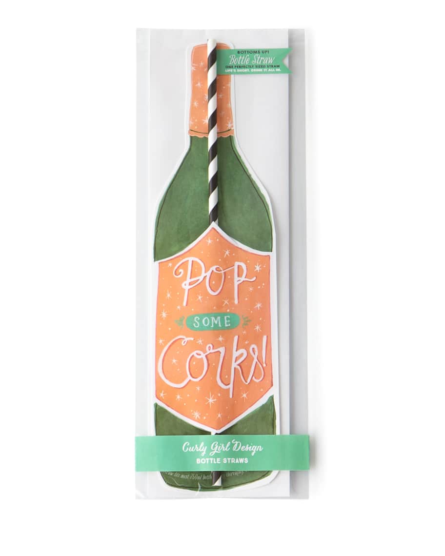Image 1 of 1: Pop Some Corks Wine Straw Card