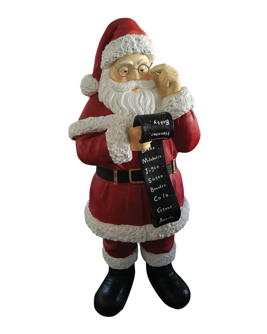 Image 1 of 1: Live Form 5-Ft. Santa with Name List Outdoor Christmas Decoration