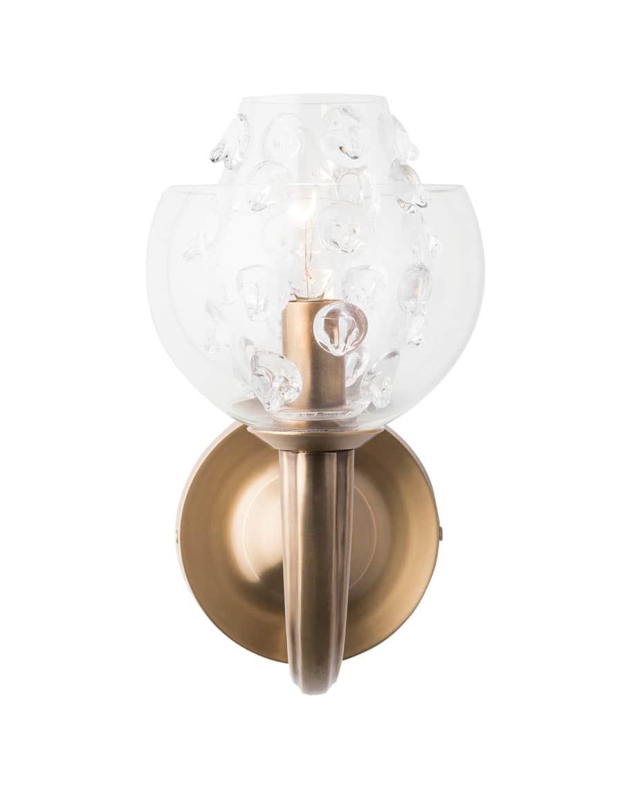 Image 2 of 2: Florence Double Shade on Brass Paris Sconce