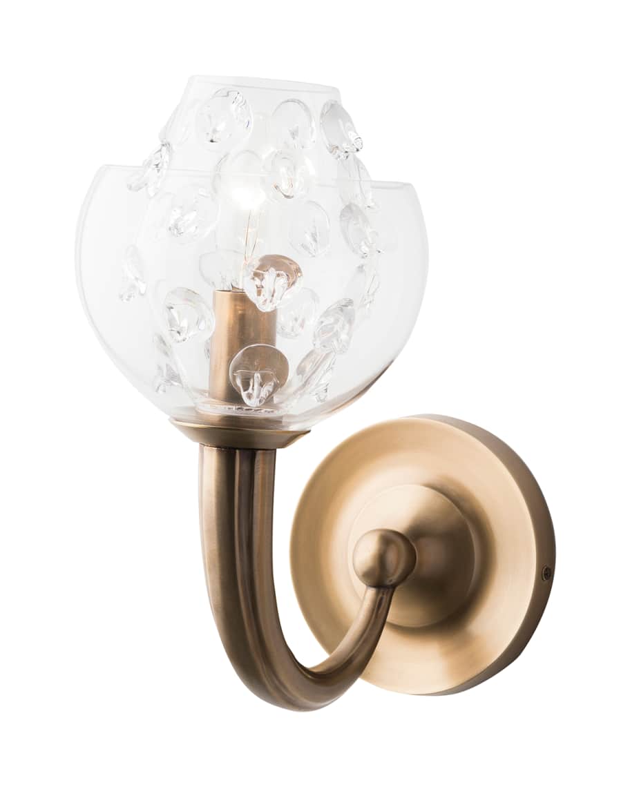 Image 1 of 2: Florence Double Shade on Brass Paris Sconce