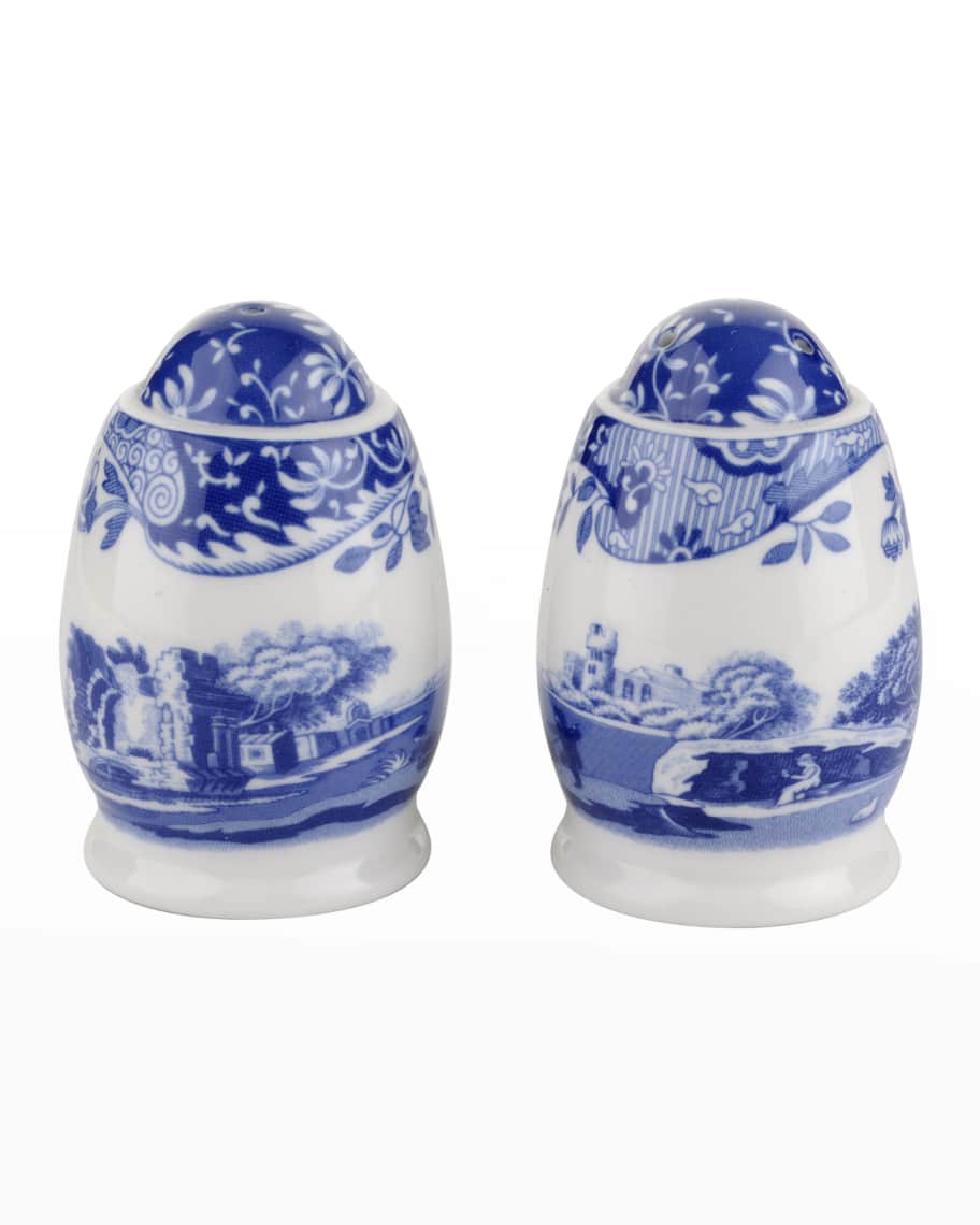 Image 1 of 2: Blue Italian Salt and Pepper Shakers