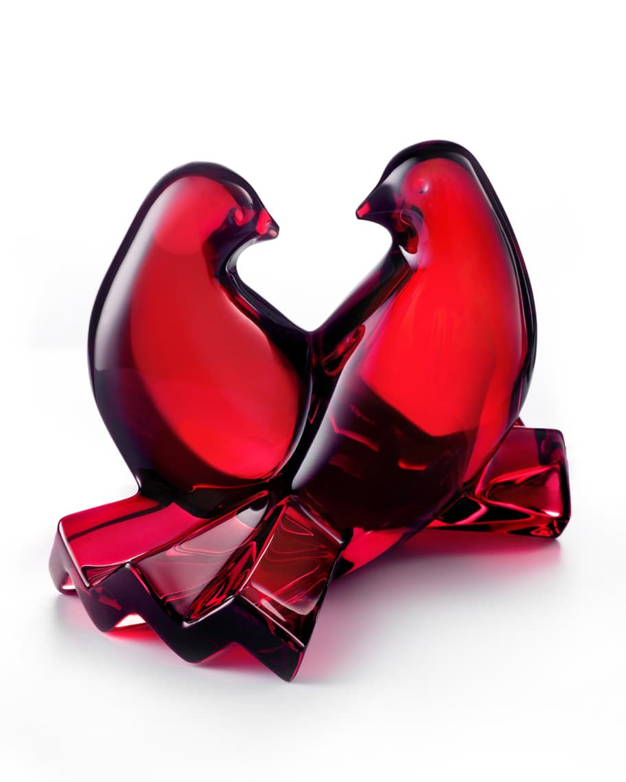 バカラ鳥　 Baccarat Crystal Loving Doves Ruby Baccarat Loving Doves, Ruby | Horchow