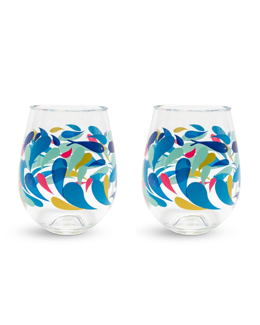 Image 1 of 1: Splash Stemless Wine Glasses, Set of 2