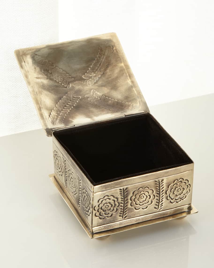 Image 2 of 2: Small Stamped Rose Box