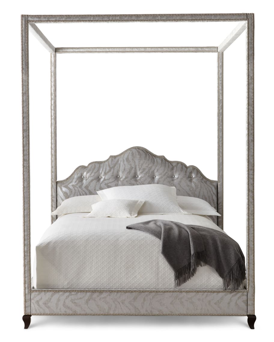 Haute House Athena Zebra King Canopy Bed Horchow