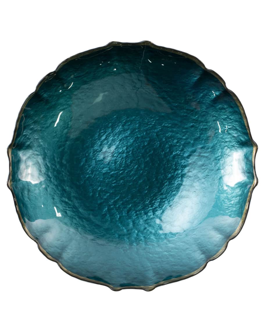 Image 2 of 3: Pastel Glass Large Bowl, Teal
