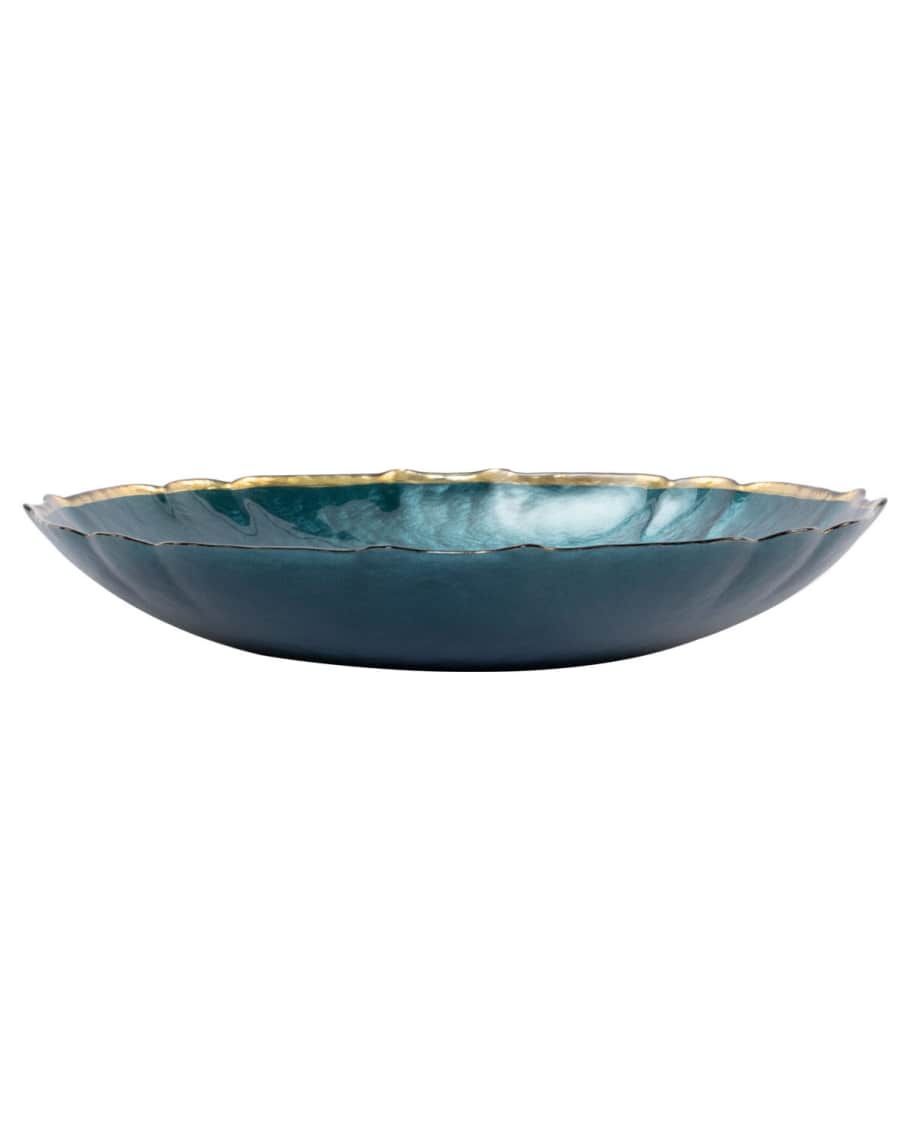 Image 1 of 3: Pastel Glass Large Bowl, Teal
