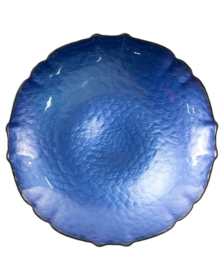 Image 2 of 2: Pastel Glass Large Bowl, Cobalt