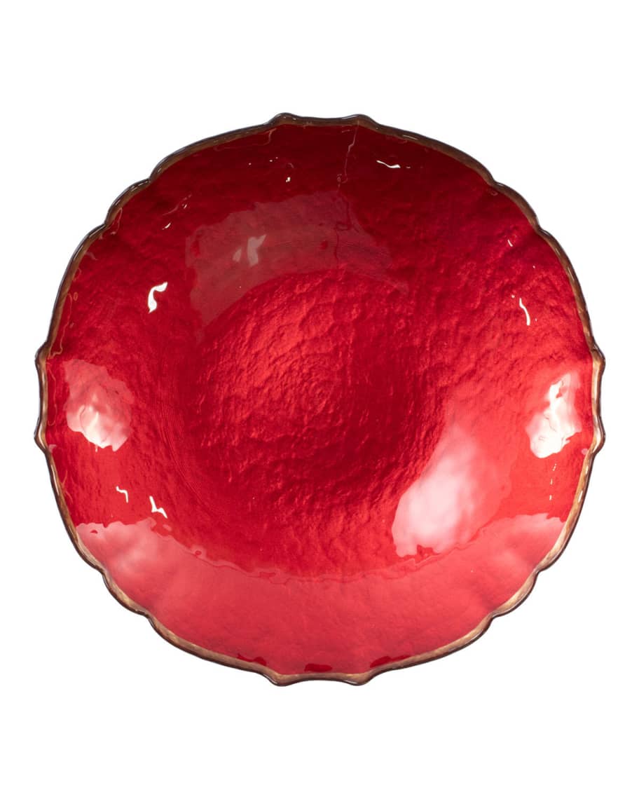 Image 2 of 2: Pastel Glass Medium Bowl, Red