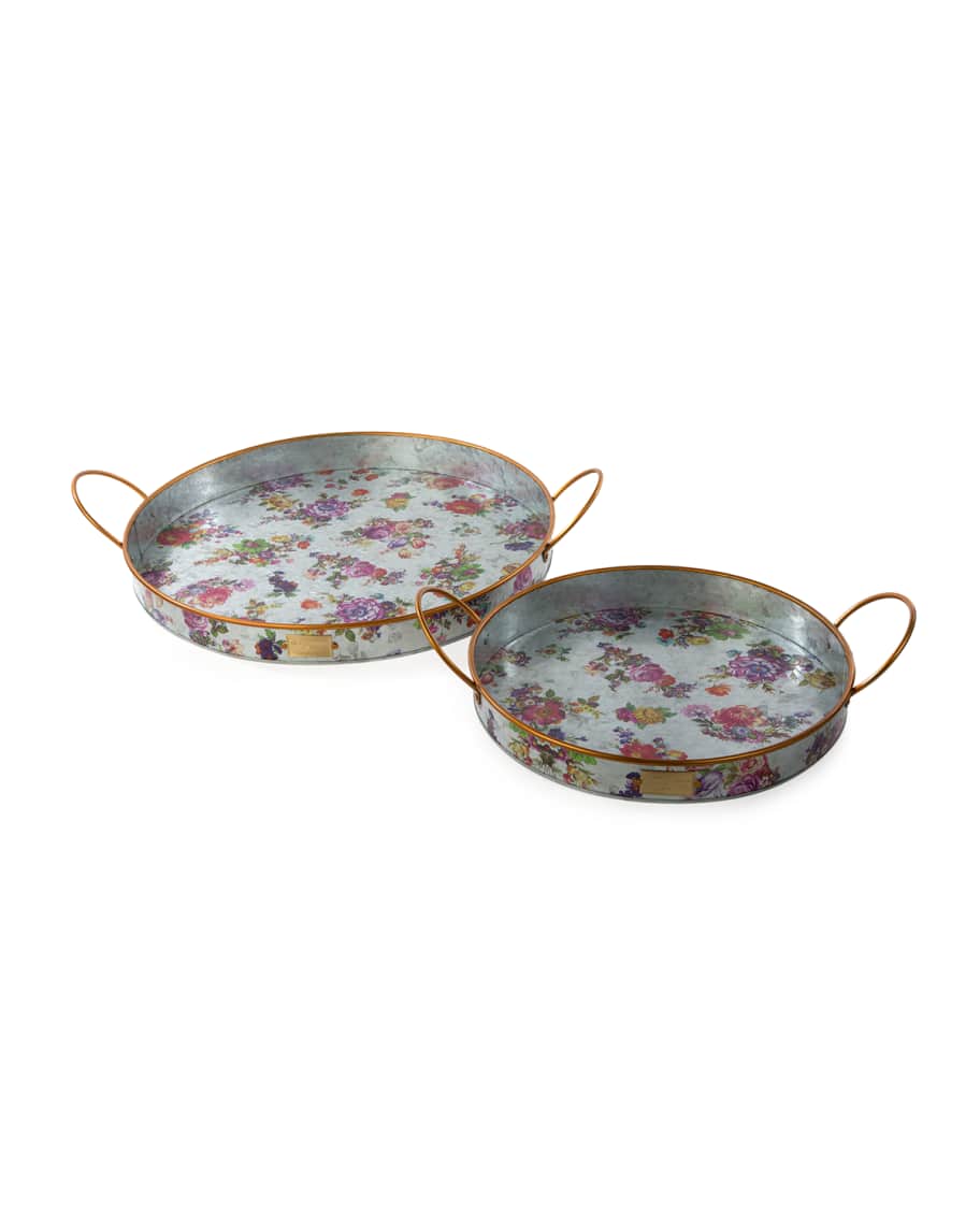 Image 1 of 2: Flower Market Outdoor Trays, Set of 2