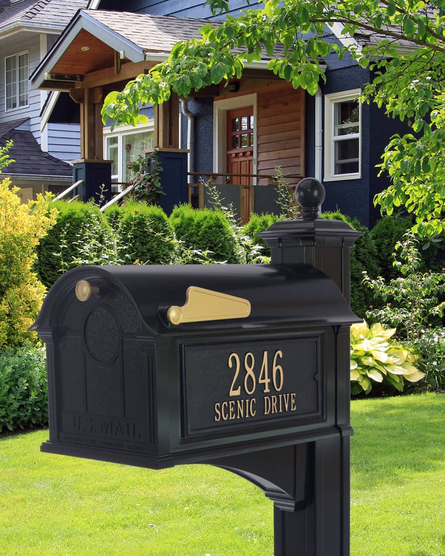 Balmoral Mailbox Side Plaques & Post Package Horchow