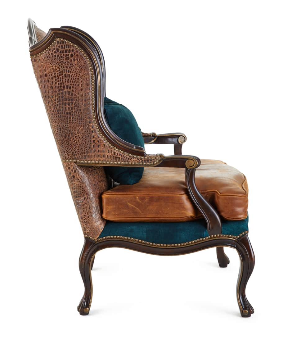 Image 3 of 4: Aries Leather Wing Chair