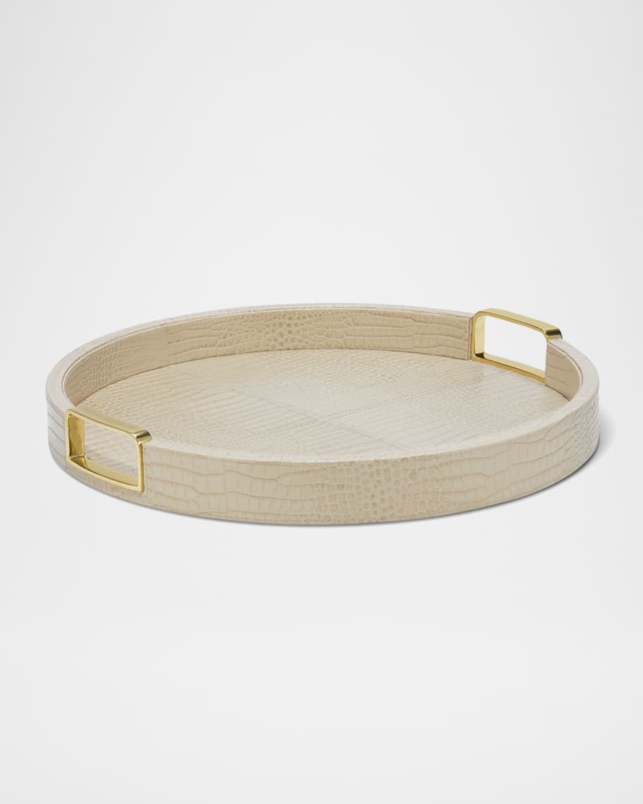Image 1 of 2: Carina Crocodile Embossed Leather Tray