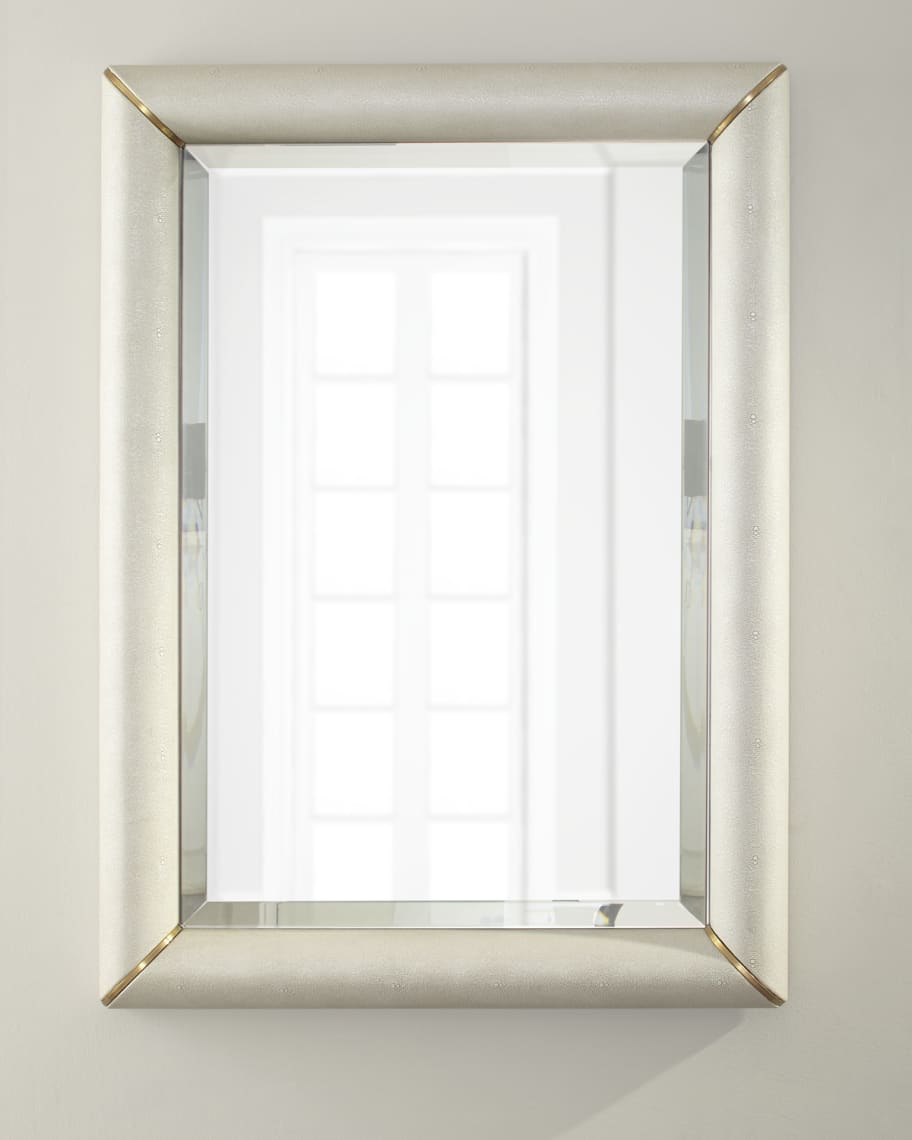 Image 1 of 4: Brass Shagreen Mirror