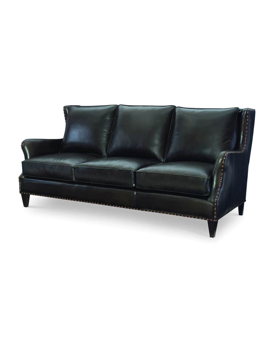 Image 1 of 2: Avery Leather Sofa, 85"