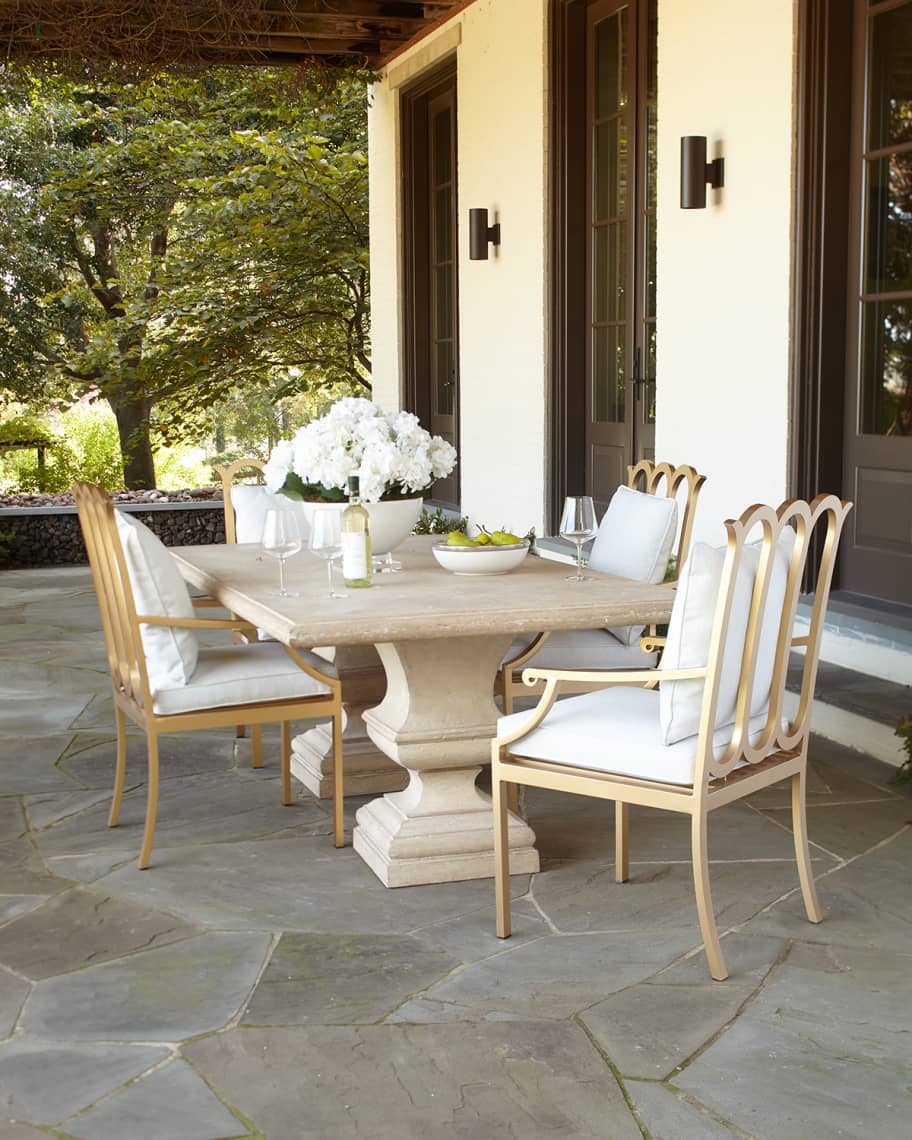 Alexandra Outdoor Double Urn Pedestal Table Horchow