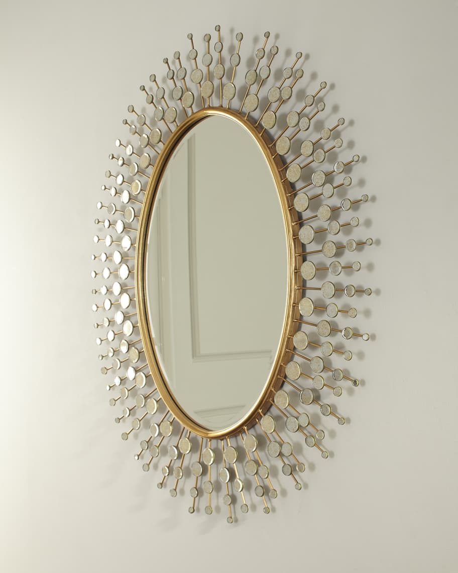 Image 2 of 3: Gold Sun Ray Mirror