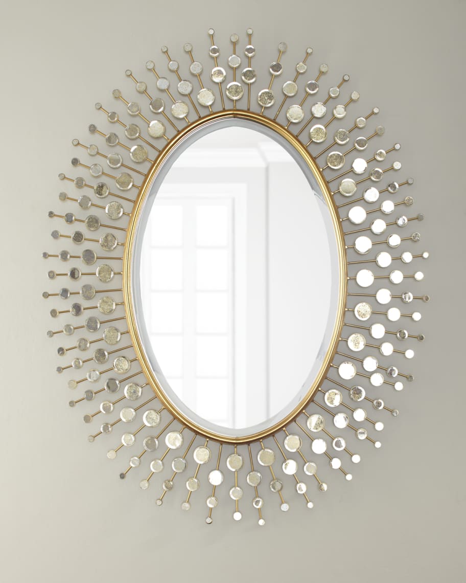 Image 1 of 3: Gold Sun Ray Mirror