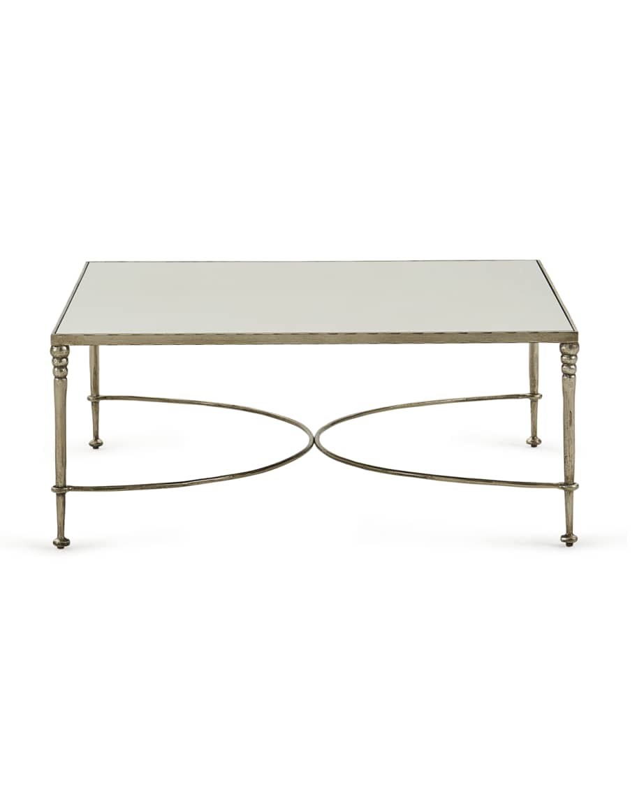Image 3 of 3: Orleans Silver Leaf Square Coffee Table