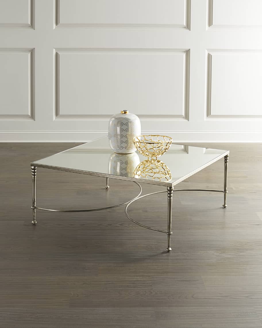 Image 1 of 3: Orleans Silver Leaf Square Coffee Table