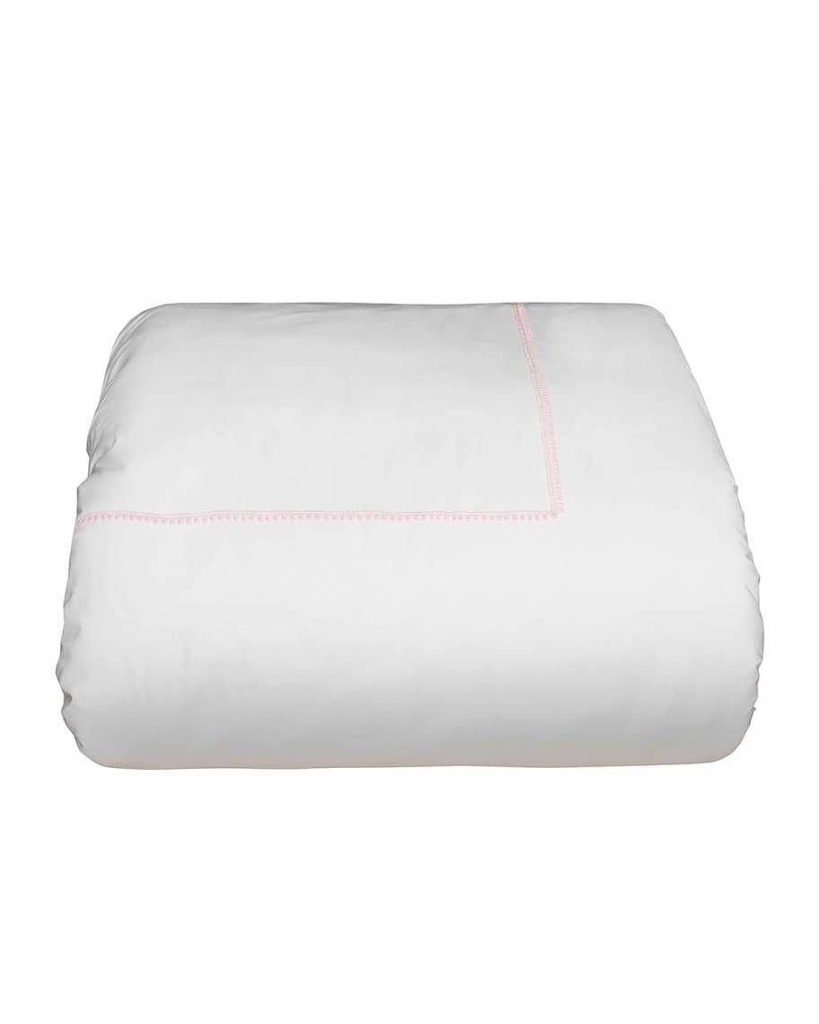 Image 1 of 1: Bitsy Dots Twin Duvet Cover, White/Light Pink