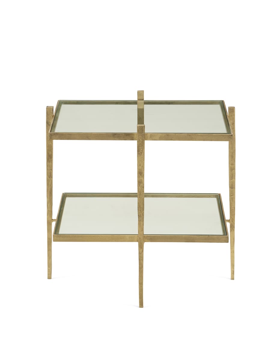Image 2 of 2: Laforge Antiqued Gold End Table